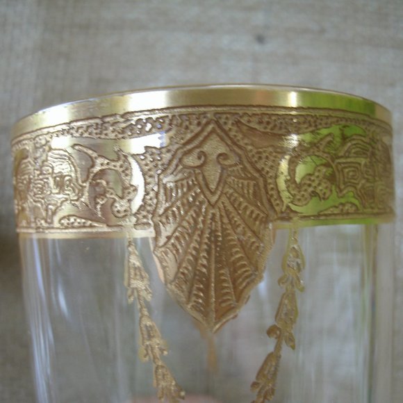 Vintage Tiffin Franciscan Art Nouveau Gold Encrusted Tumbler Set of 2 - Picture 7 of 16